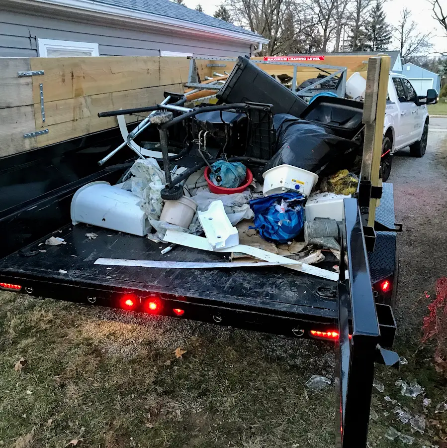 Roll-off dumpster delivered to a residential driveway in La Crosse
